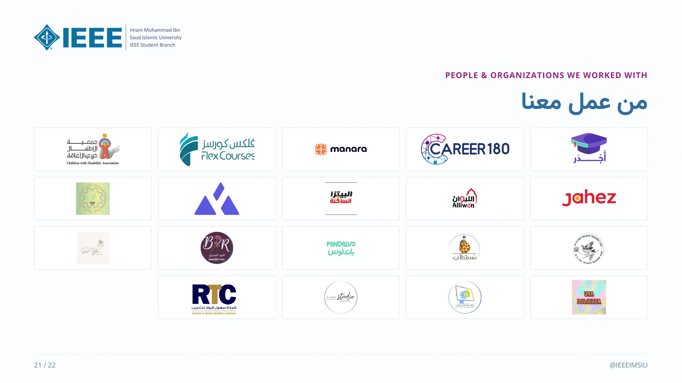لوحة شعارات شركاء النادي والجهات التي عمل معها
